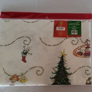 NWT Sleigh Bell Bistro Grinch CHRISTMAS Vinyl Tablecloth 52" X 70"
